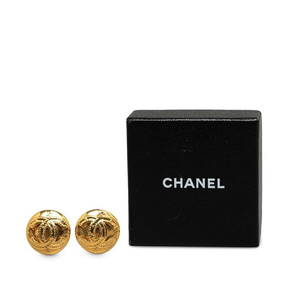 CHANEL Gold Logo Earrings - Picture 4 of 4